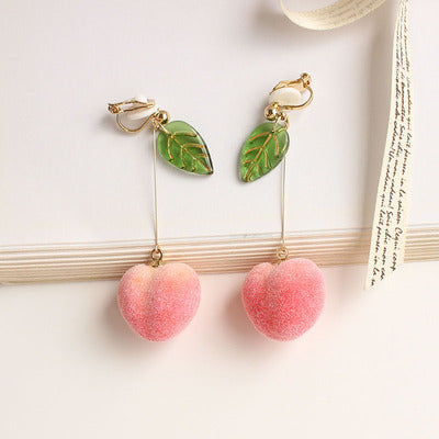 Cute girly peach earrings   HA0525