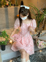 Sweet Pink Floral Summer Cake Dress  HA0482