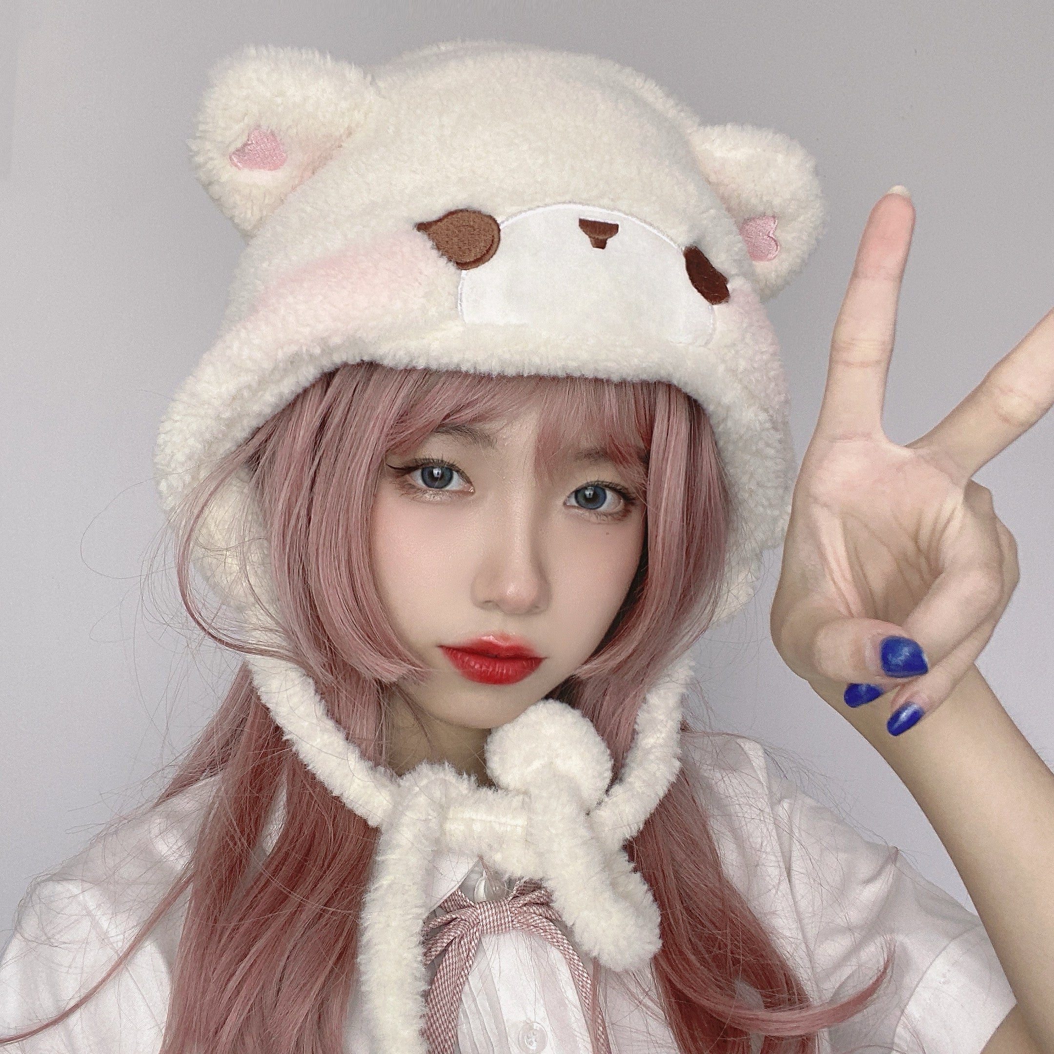 Bear ears plush hat   HA1221