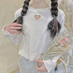 Heart cutout T-shirt HA1006
