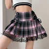 Plaid pleated skirt    HA0514