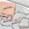 Delicate Pink Diamond Earrings Necklace Bracelet   HA1289