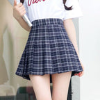 Plaid pleated skirt   HA0386
