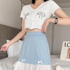 High waist denim skirt  HA1510