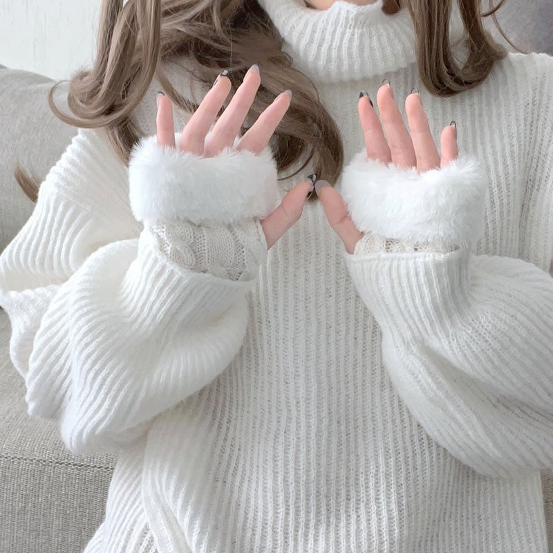 Cute Fingerless Knit Gloves   HA1433