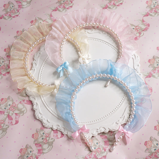 Lace Pearl Headband Headband    HA0483