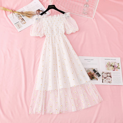 Daisy Embroidered Mesh Dress  HA0791