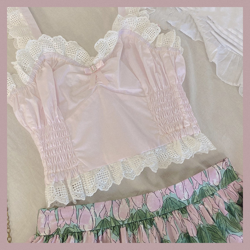 Cute Lace Camisole Top   HA1328