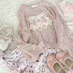 Bear Plush Bow Knot Sweater   HA1527