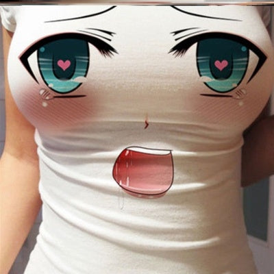 Big eyes t-shirt 3d tight top    HA0529