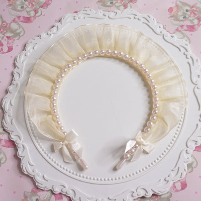 Lace Pearl Headband Headband    HA0483