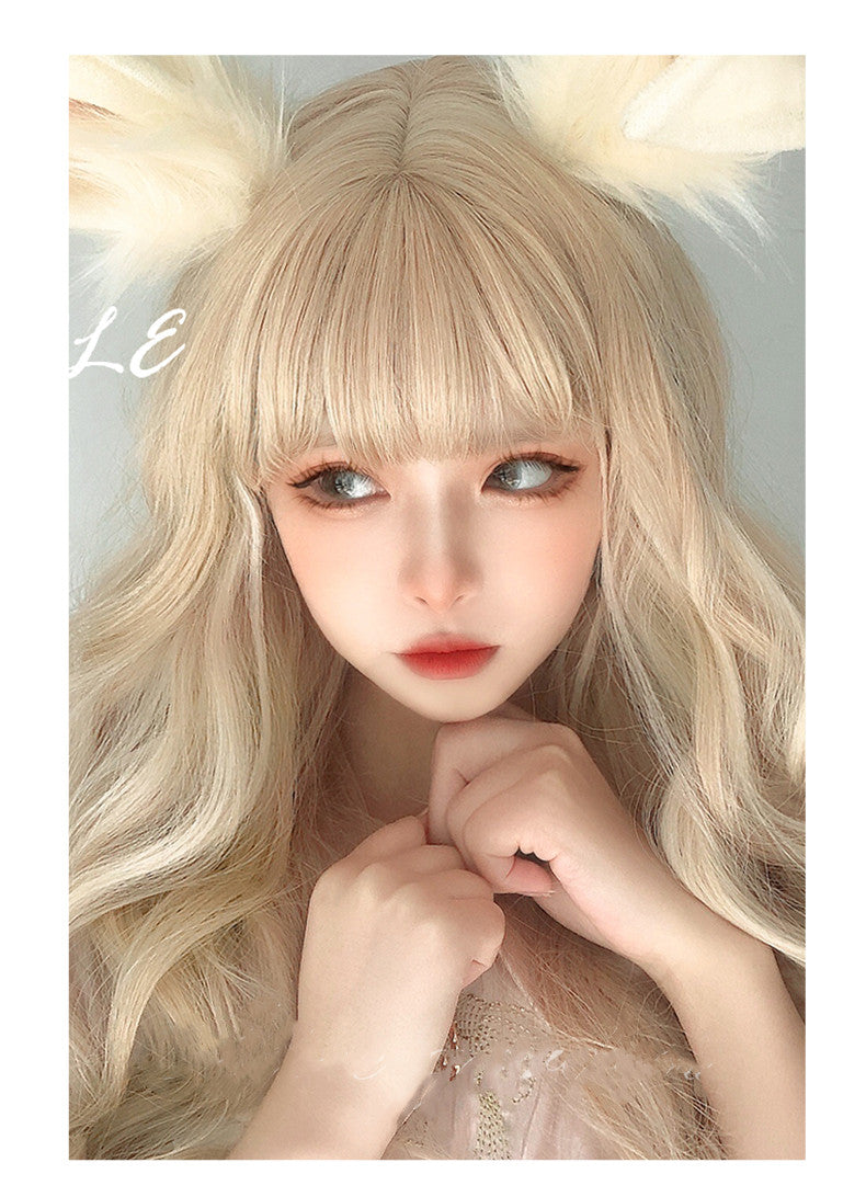 Long curly hair with natural bangs  HA0285