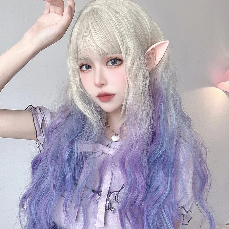 Gradient cute lolita long curly hair  HA0893