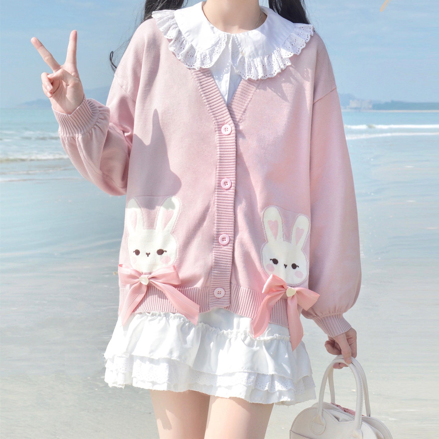 Cute bunny sweet loose cardigan  HA0513