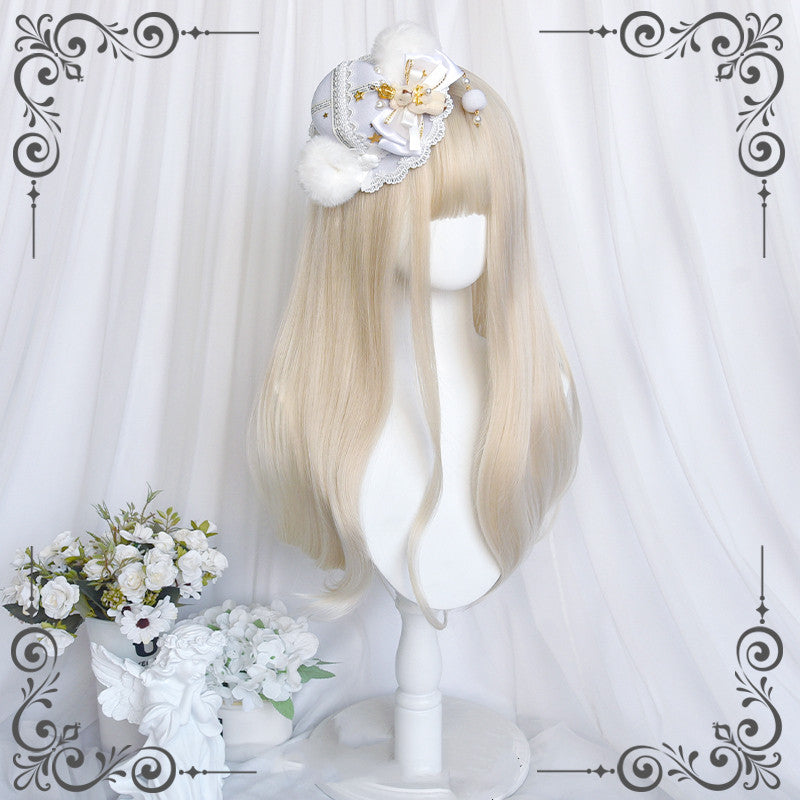 Creamy Off-White Long Curly Hair HA0583