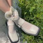 Elegant three-dimensional love bow mid-tube pile socks  HA1139