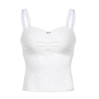 Lace stitching micro sheer camisole   HA1579