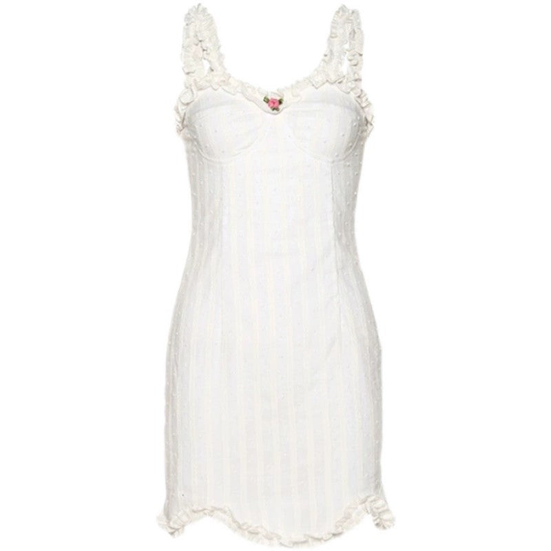 White strappy hip dress   HA1731