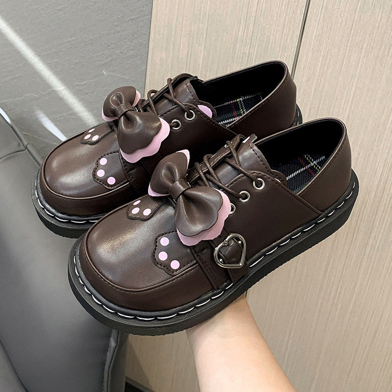 Cute round toe leather shoes   HA0559