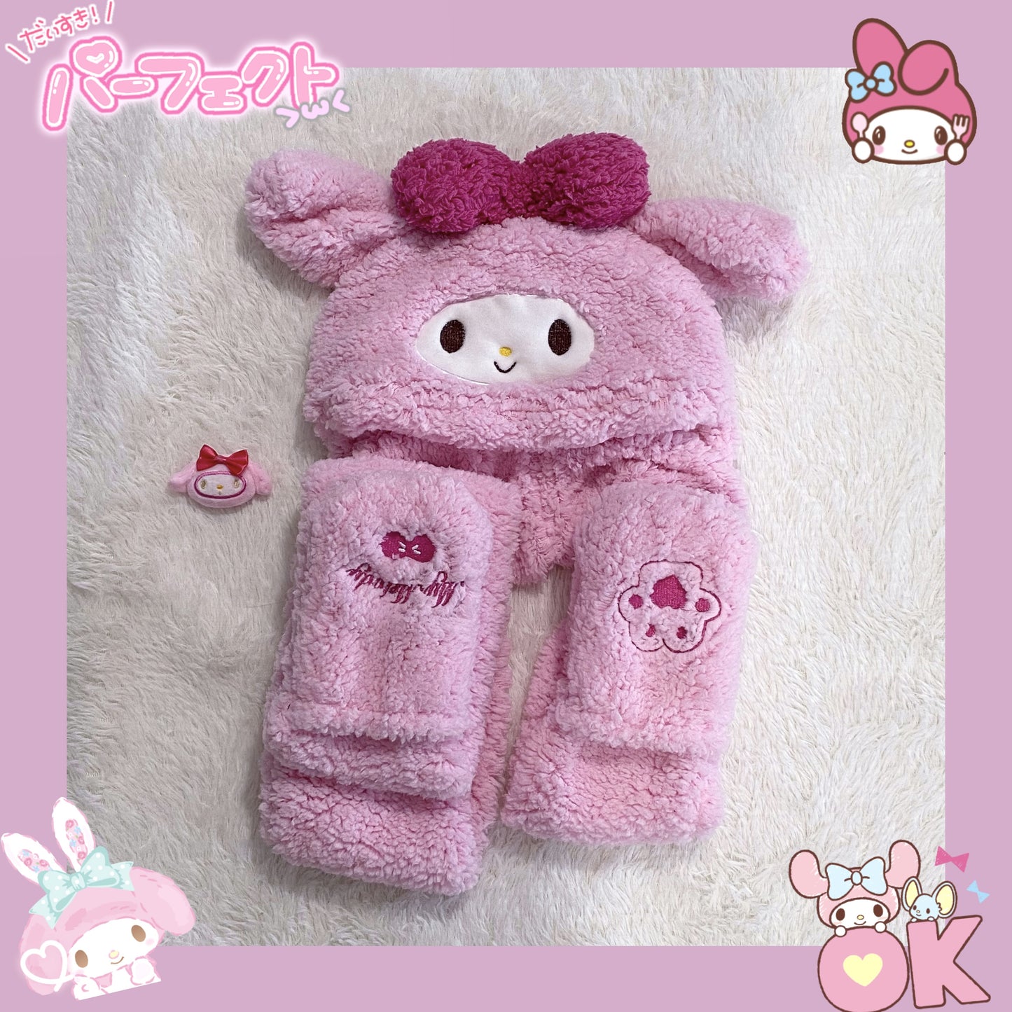 Cute cartoon warm fleece scarf  HA0607