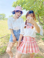 Sweet Short Sleeve White Shirt HA0855