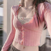 Pink Lace Long Sleeve T-Shirt   HA1684