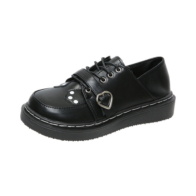 Cute round toe leather shoes   HA0559