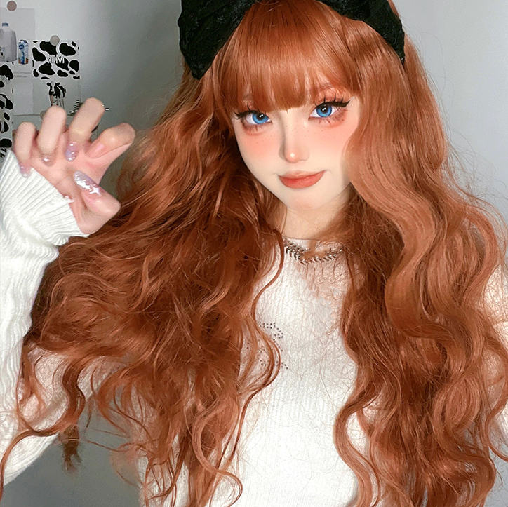 Orange wool curly long curly hair HA0041