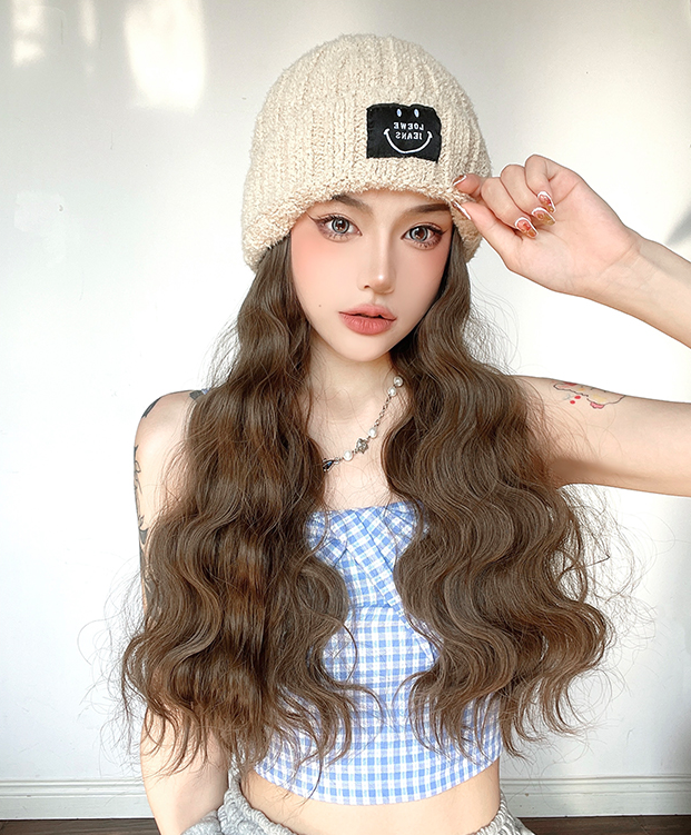 Wig cap one detachable long curly hair  HA0077