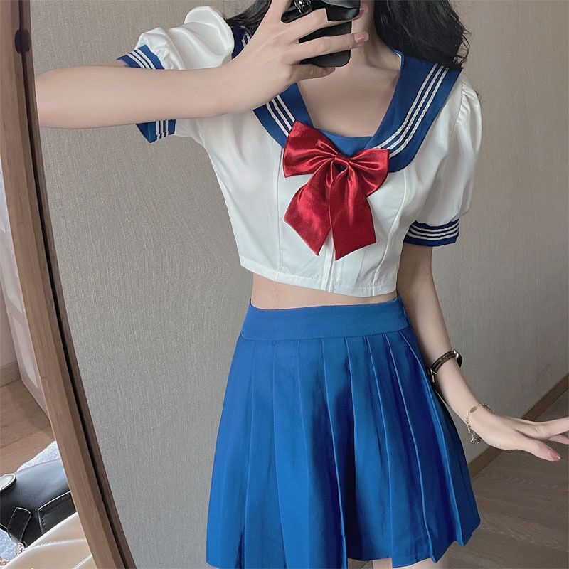 Fashionable age-reducing shirt and skirt two-piece set   HA1325