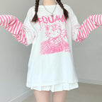 Comic Stripe Long Sleeve Top  HA1293