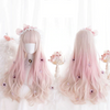 Pink gradient long curly hair HA0512