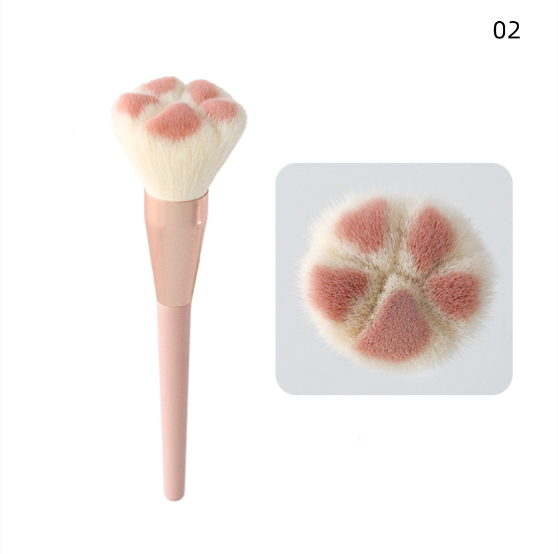 Cute girly heart cat paw makeup brush   HA0088
