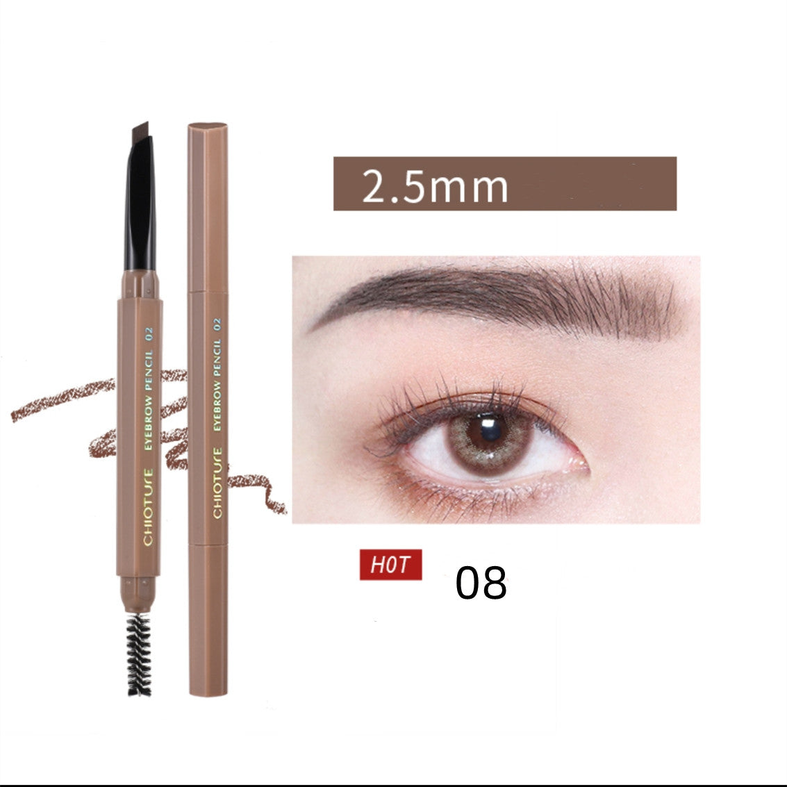 Natural long-lasting double-ended eyebrow pencil  HA0107