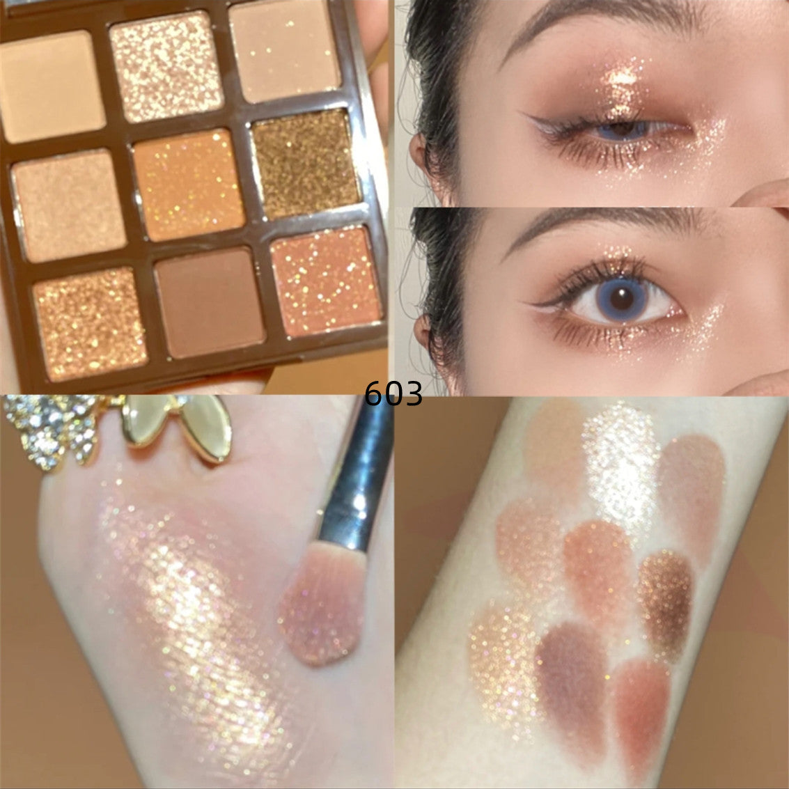 Peach smoke powder nine color eye shadow  HA0204