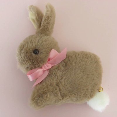 Cute bunny with pink bowknot   HA1886