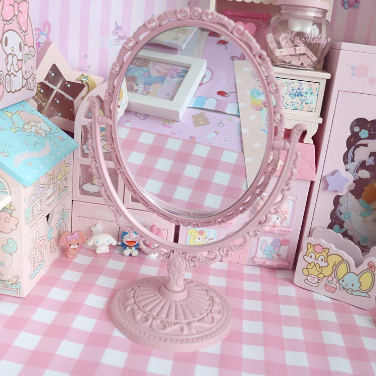 Pink Heart Rotating Makeup Mirror  HA1224