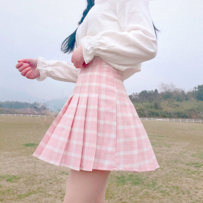 Slim A-Line High Waist Pleated Skirt    HA0693