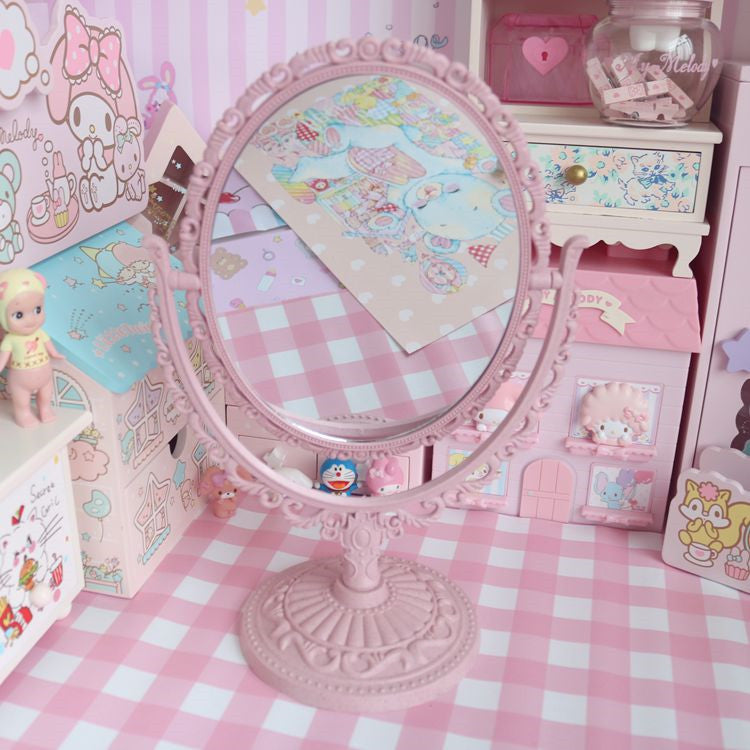 Pink Heart Rotating Makeup Mirror  HA1224