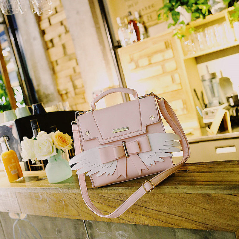 Cute Pink Sakura Wings Tote Bag   HA0788