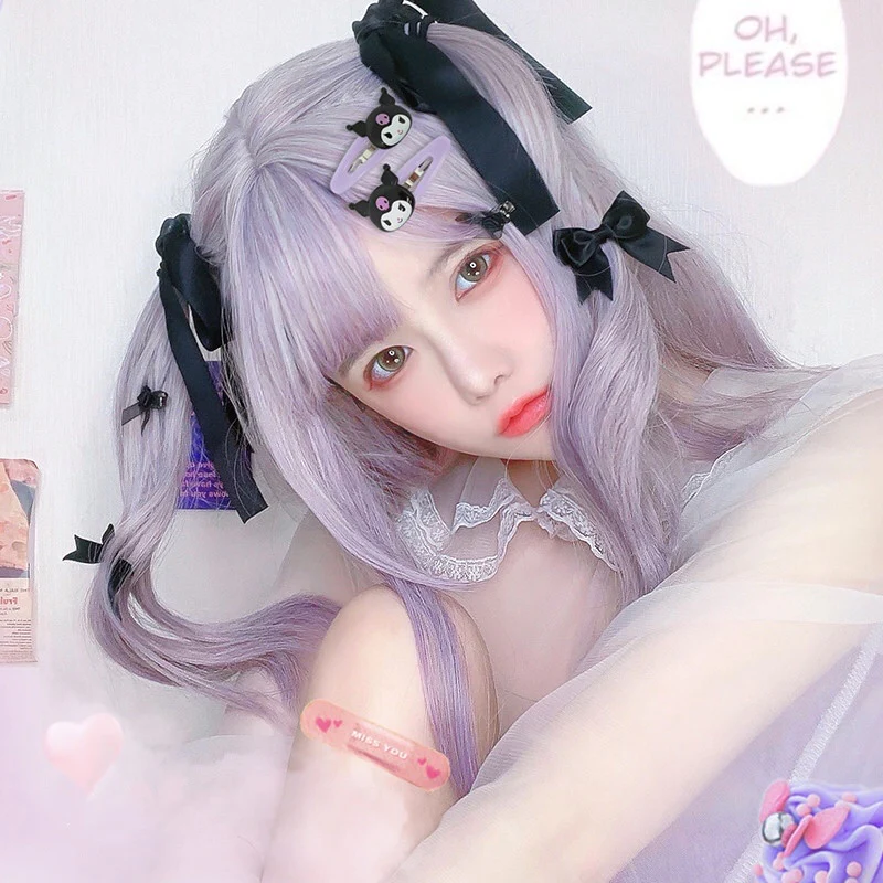 Medium and long curly cute girl wig  HA1277