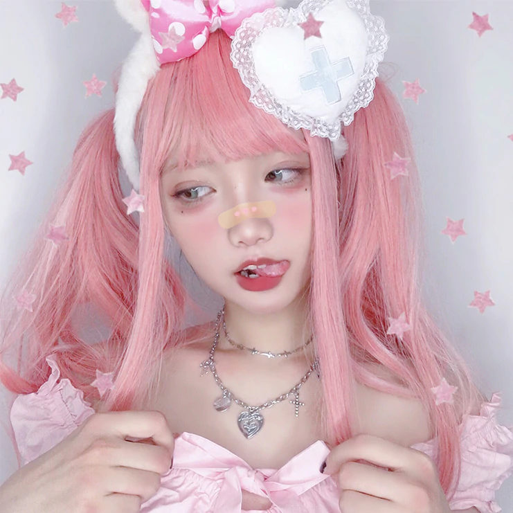 Pink Color Gradient Long Hair  HA0258