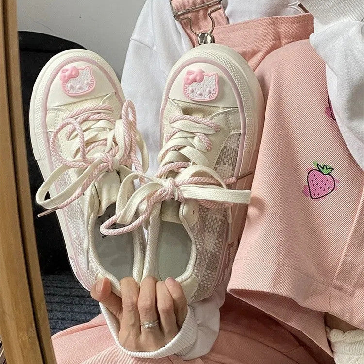Pink Canvas Hellokitty Shoes  HA1175