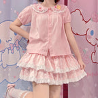 Cute lace cake A-line skirt   HA1155