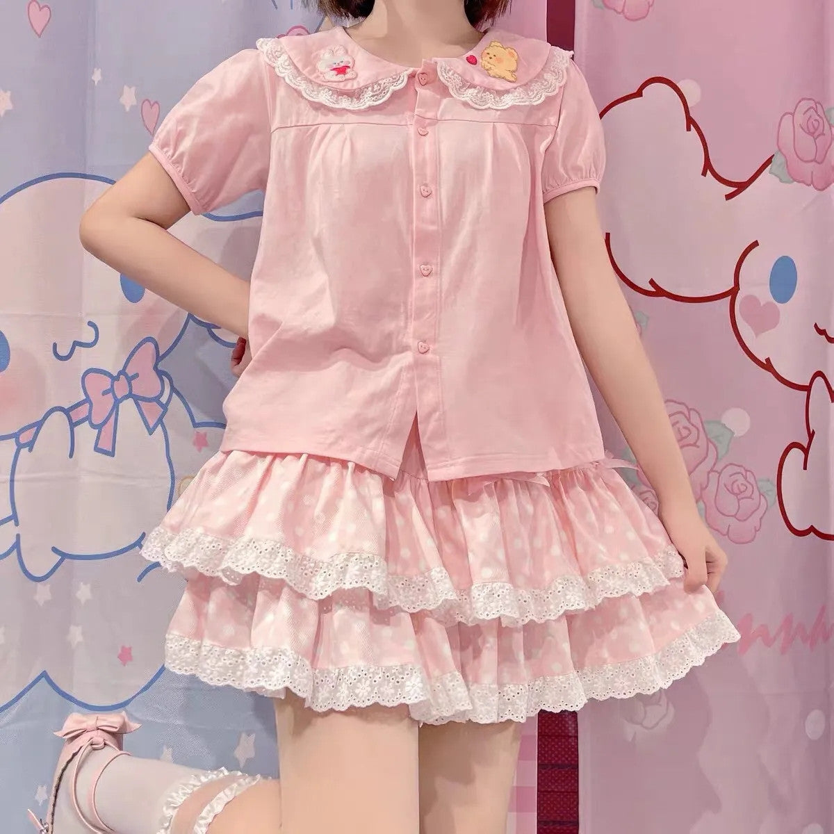 Cute lace cake A-line skirt   HA1155