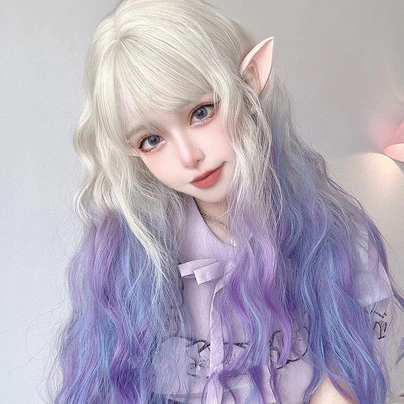 Gradient cute lolita long curly hair  HA0893