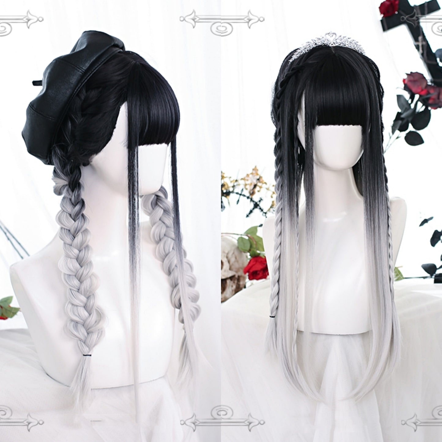 Nightmare gradient long straight hair HA0475